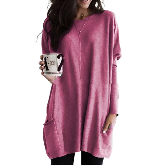 Oversized Sweater Dress – Lightweight Long-Sleeve Knit, S–3XL