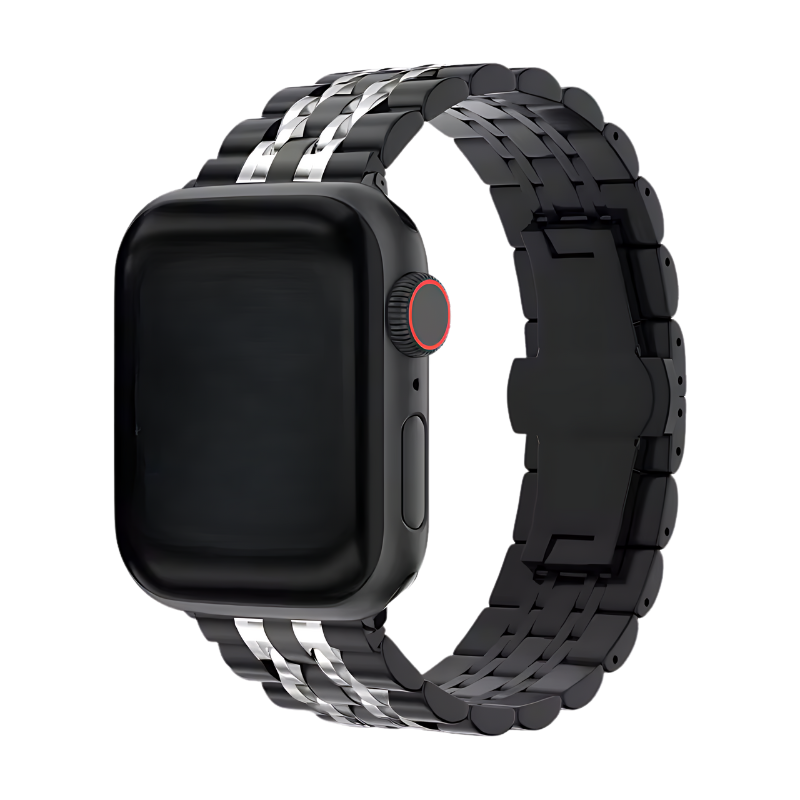 Black & Silver Presidential Band for Apple Watch