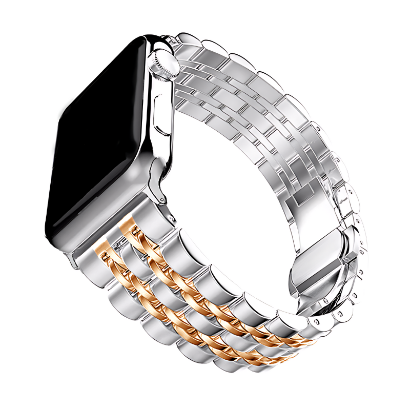 Silver & Rose Gold Presidential Band for Apple Watch