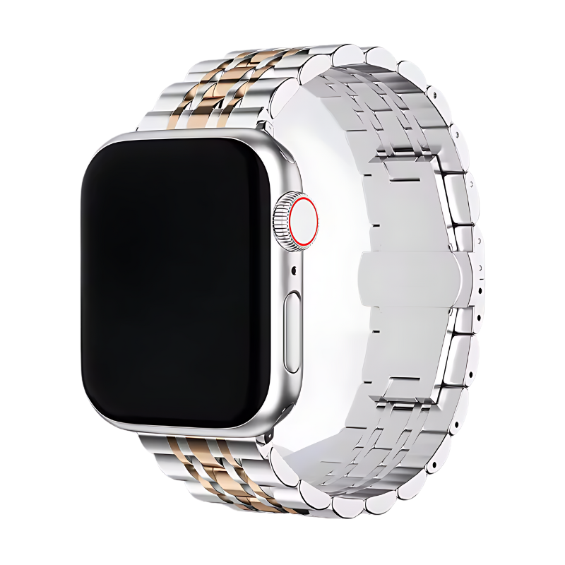 Silver & Rose Gold Presidential Band for Apple Watch
