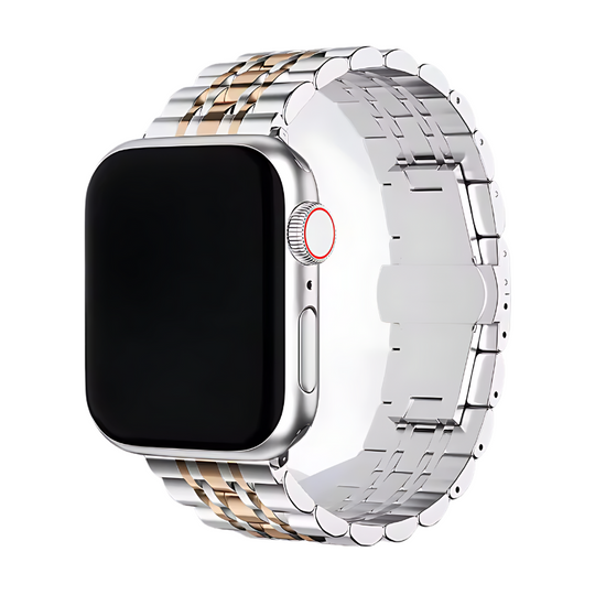 Silver & Rose Gold Presidential Band for Apple Watch