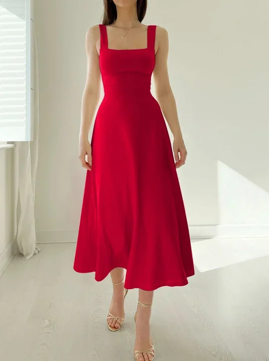 Reversible Organic Bamboo Midi Dress with Side Pockets