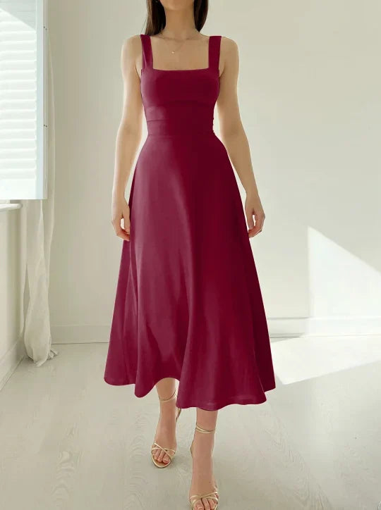 Reversible Organic Bamboo Midi Dress with Side Pockets
