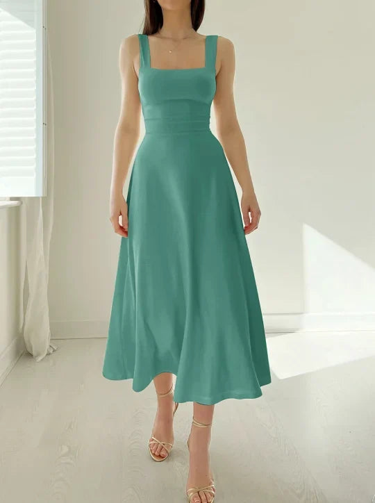 Reversible Organic Bamboo Midi Dress with Side Pockets