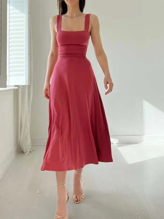 Reversible Organic Bamboo Midi Dress with Side Pockets