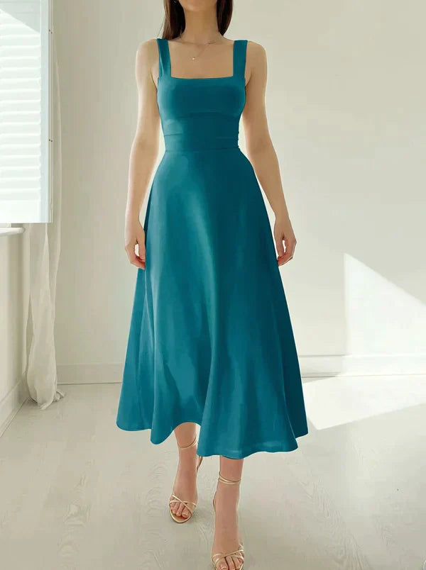 Reversible Organic Bamboo Midi Dress with Side Pockets