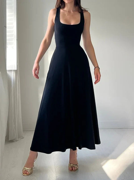 Reversible Organic Bamboo Midi Dress with Side Pockets