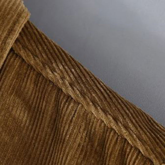 Ribbed Corduroy Fleece Jacket – Warm Button-Front Winter Layer