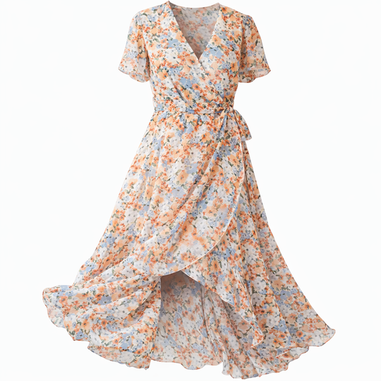 Romantic Floral Midi Dress with Flowing Cut
