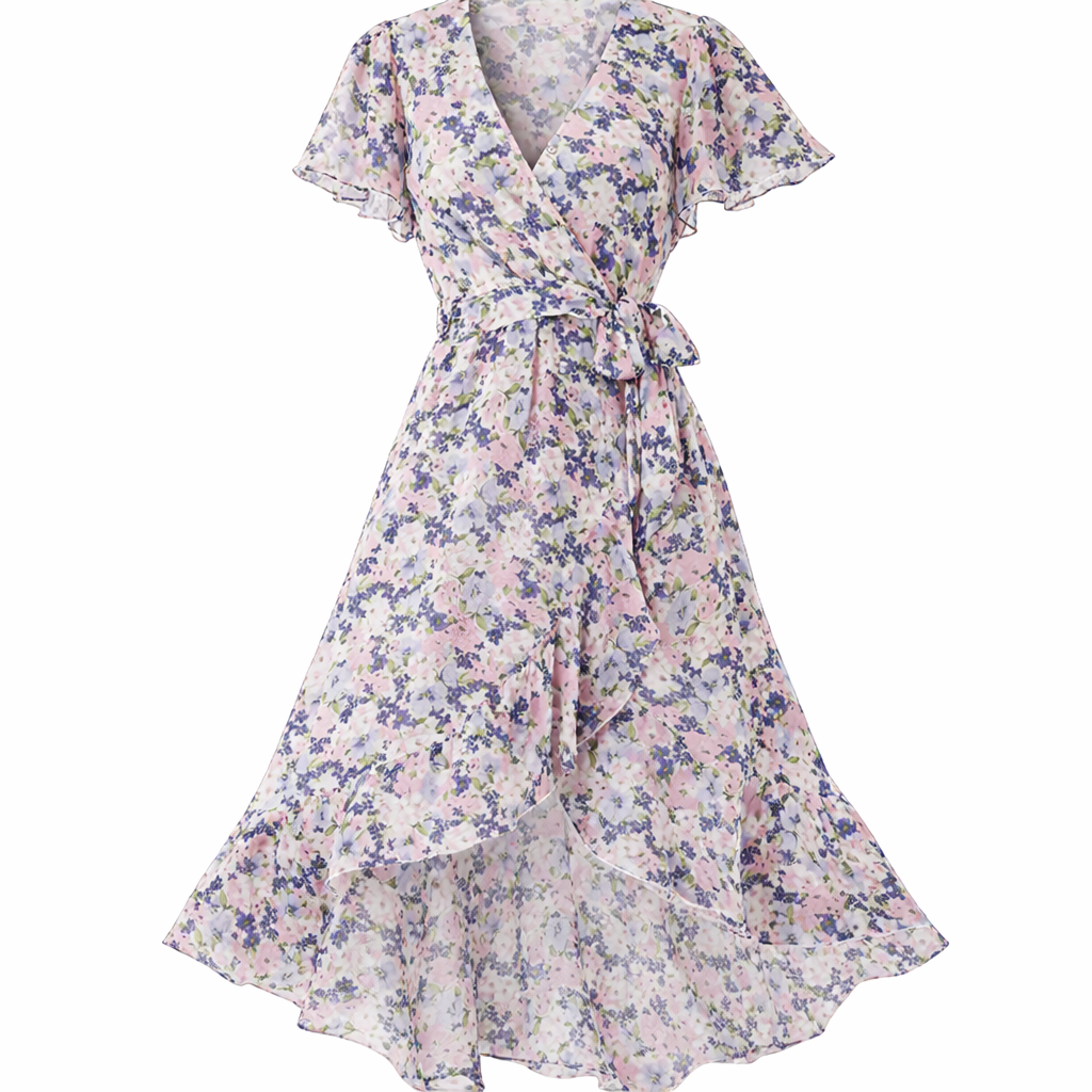 Romantic Floral Midi Dress with Flowing Cut