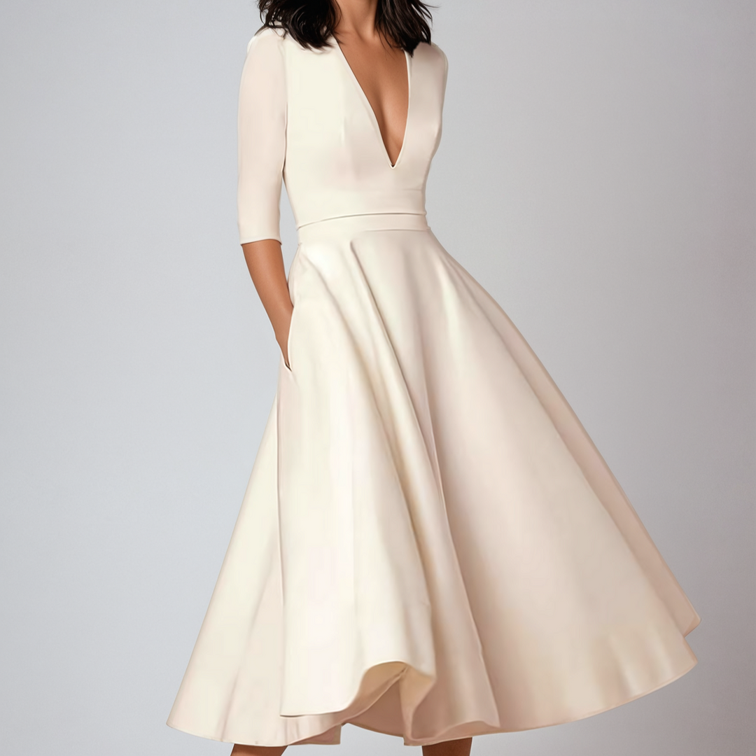 1960s-Inspired A-Line Dress – Flared Vintage Occasion Style