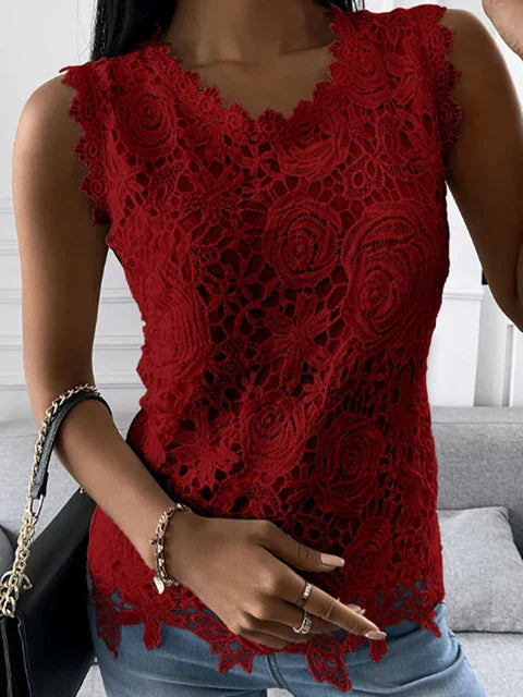 Salome Women’s Structured Tank Top – Textured Panels and Clean Sleeveless Fit