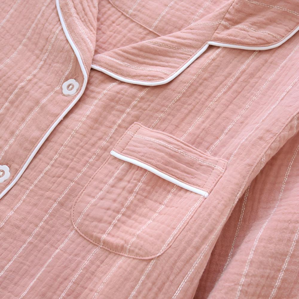 SereneStripe Pastel Cotton Nightshirt – Loose Breathable Fit