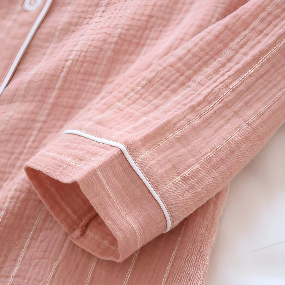 SereneStripe Pastel Cotton Nightshirt – Loose Breathable Fit