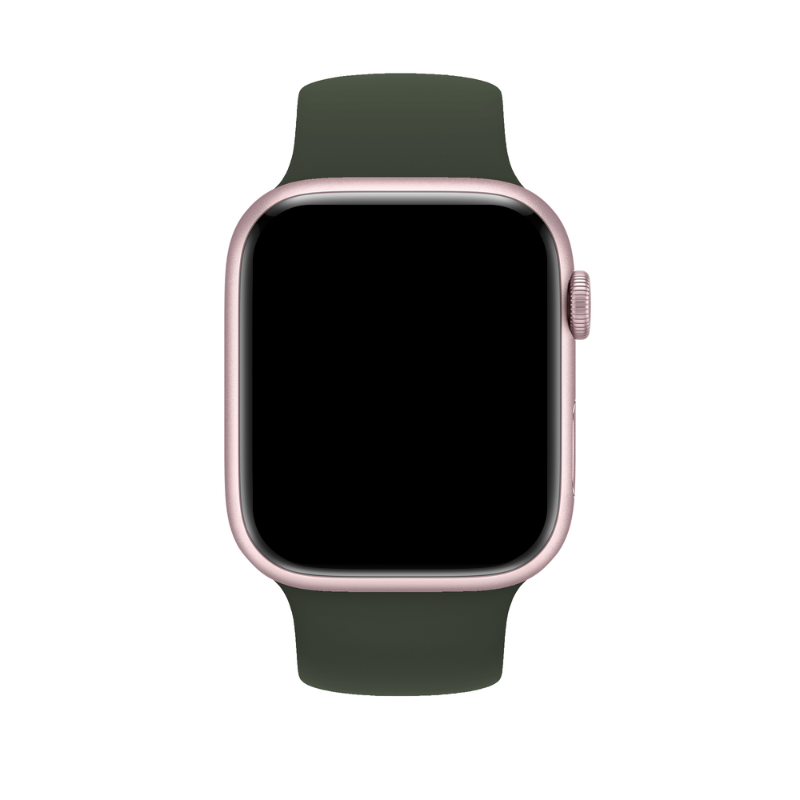 Green Silicone Solo Loop for Apple Watch Front View
