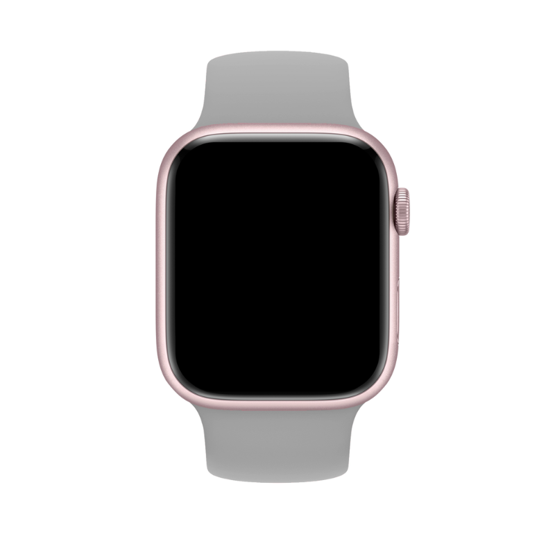Grey Silicone Solo Loop for Apple Watch Front View