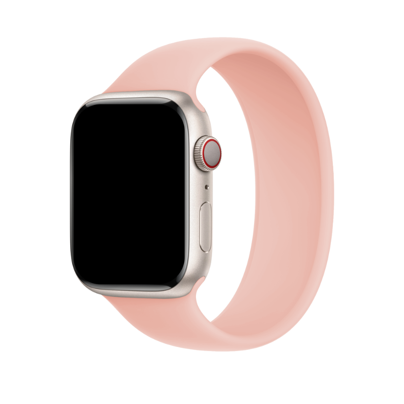 Pink Silicone Solo Loop for Apple Watch Side View