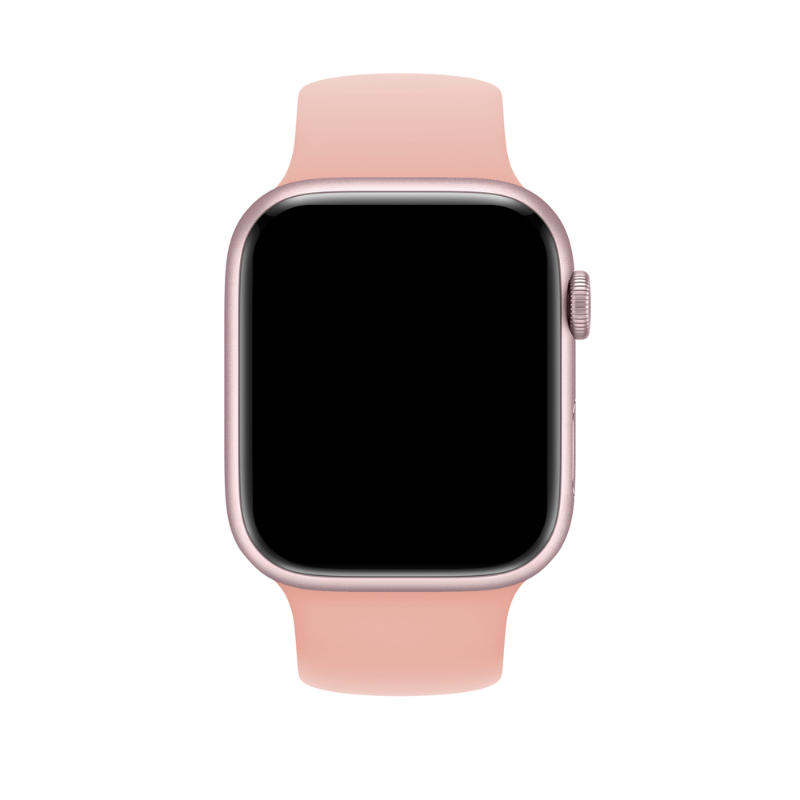 Pink Silicone Solo Loop for Apple Watch Front View