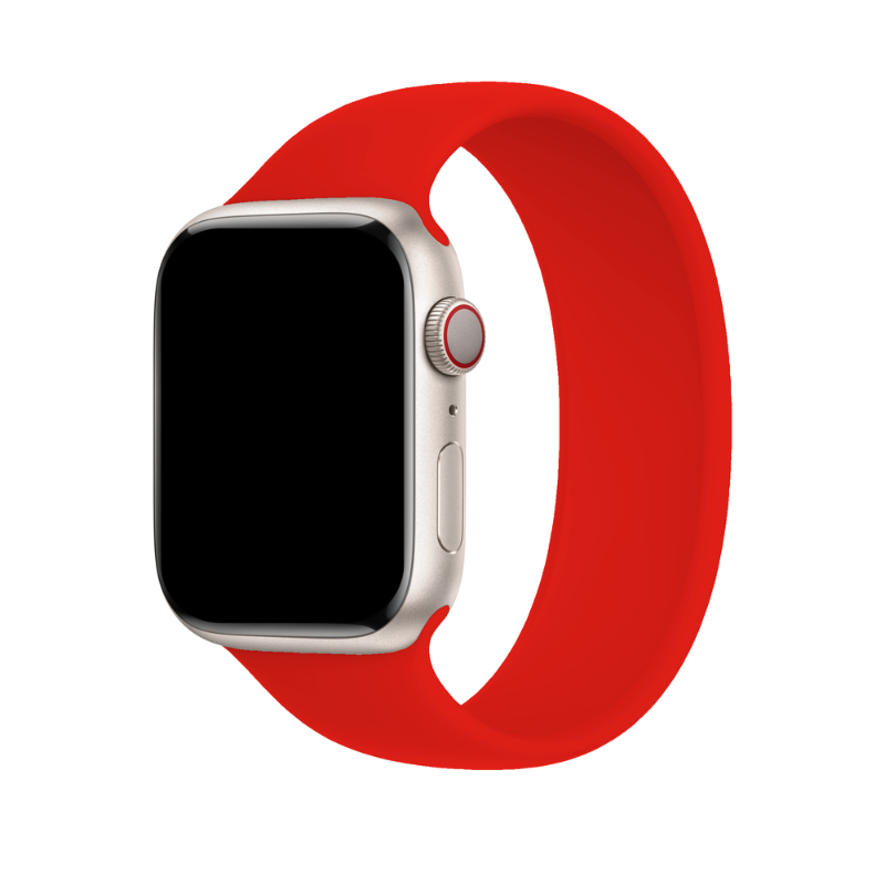 Red Silicone Solo Loop for Apple Watch Side View