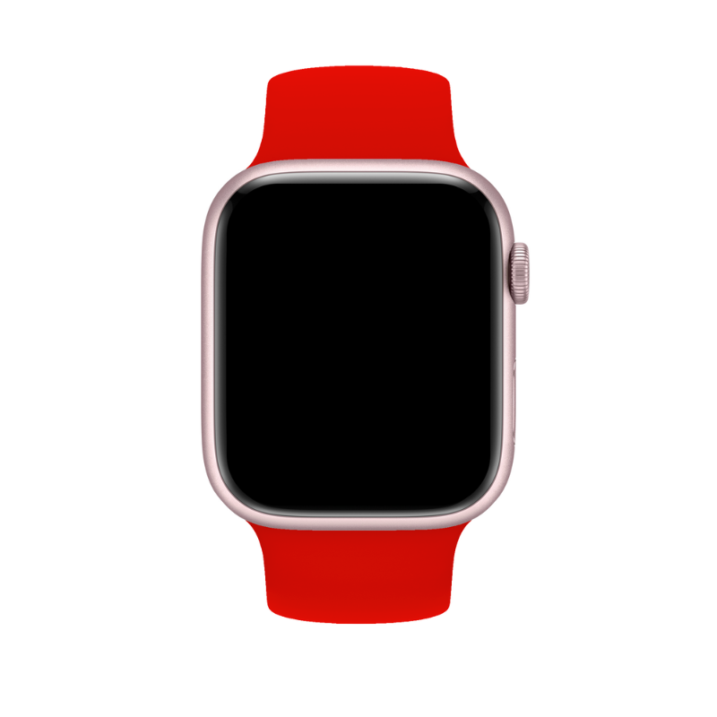Red Silicone Solo Loop for Apple Watch Front View