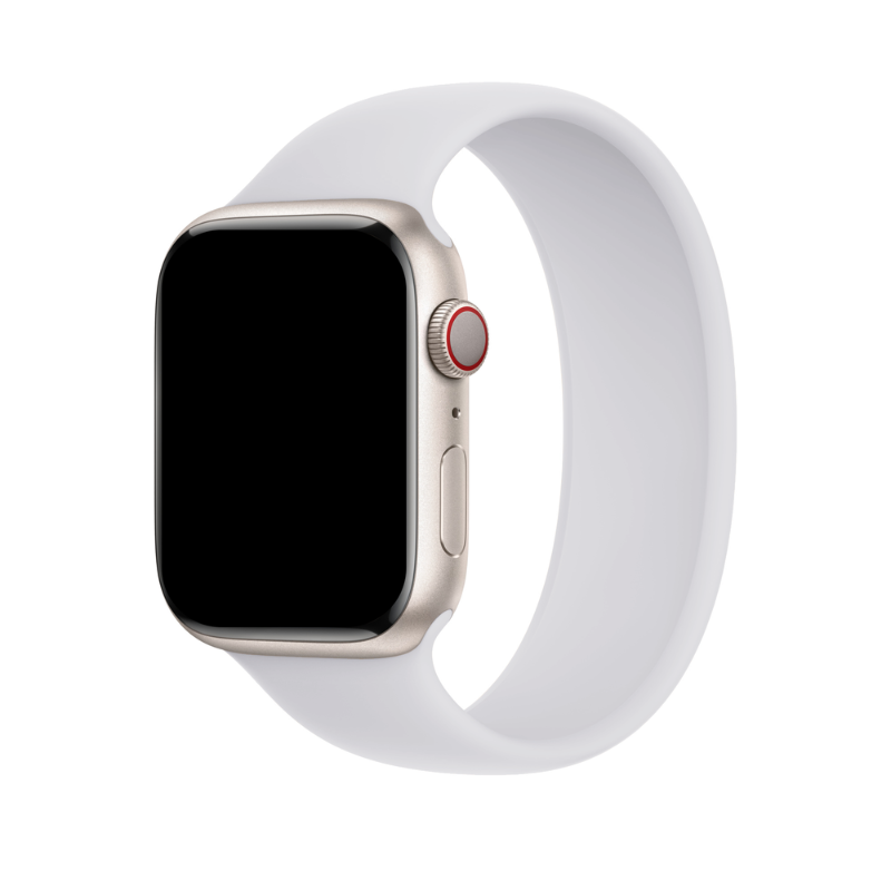 White Silicone Solo Loop for Apple Watch Side View