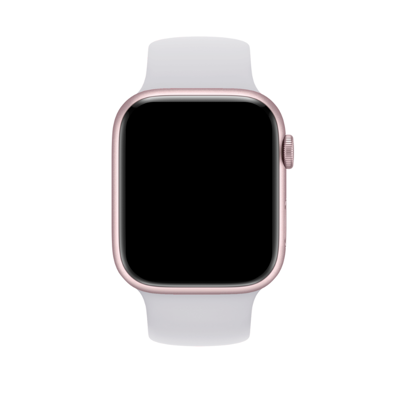 White Silicone Solo Loop for Apple Watch Front View