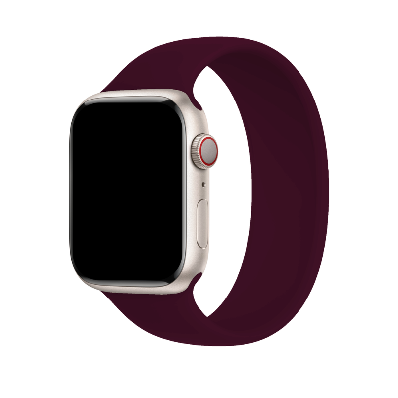 Wine Red Silicone Solo Loop for Apple Watch Side View