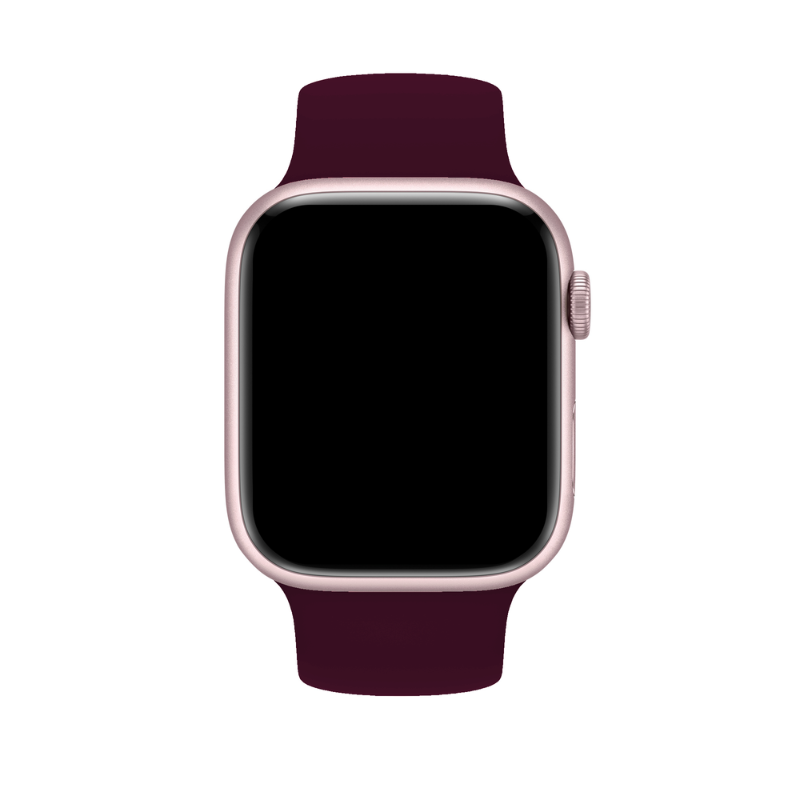 Wine Red Silicone Solo Loop for Apple Watch Front View
