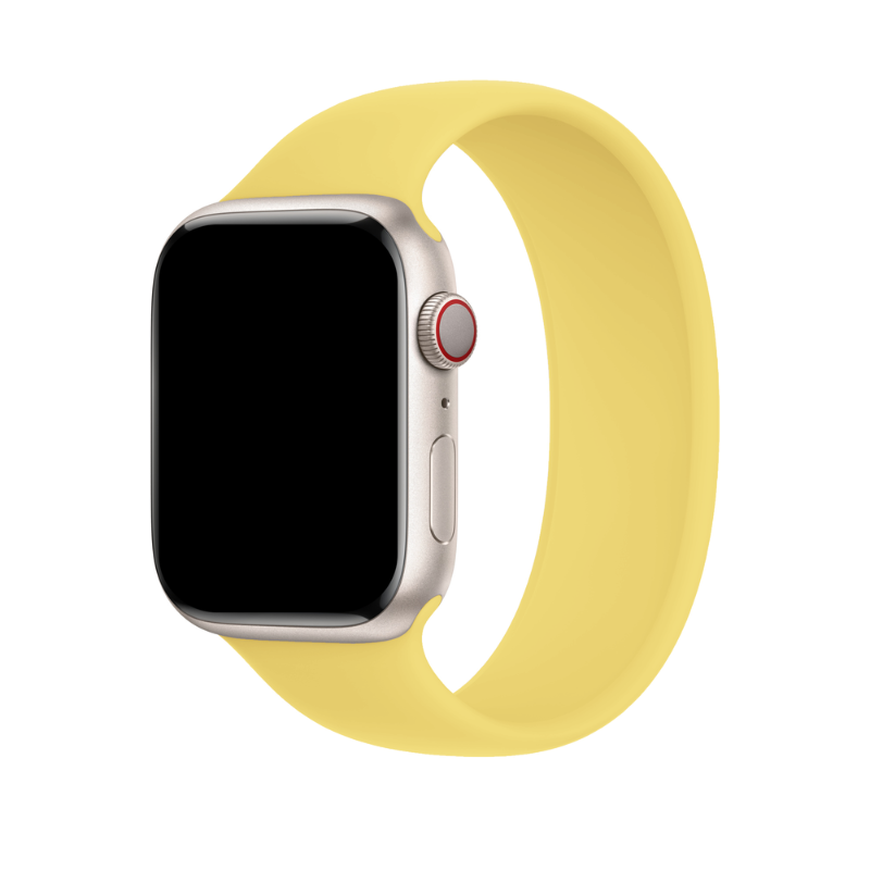 Yellow Silicone Solo Loop for Apple Watch Side View