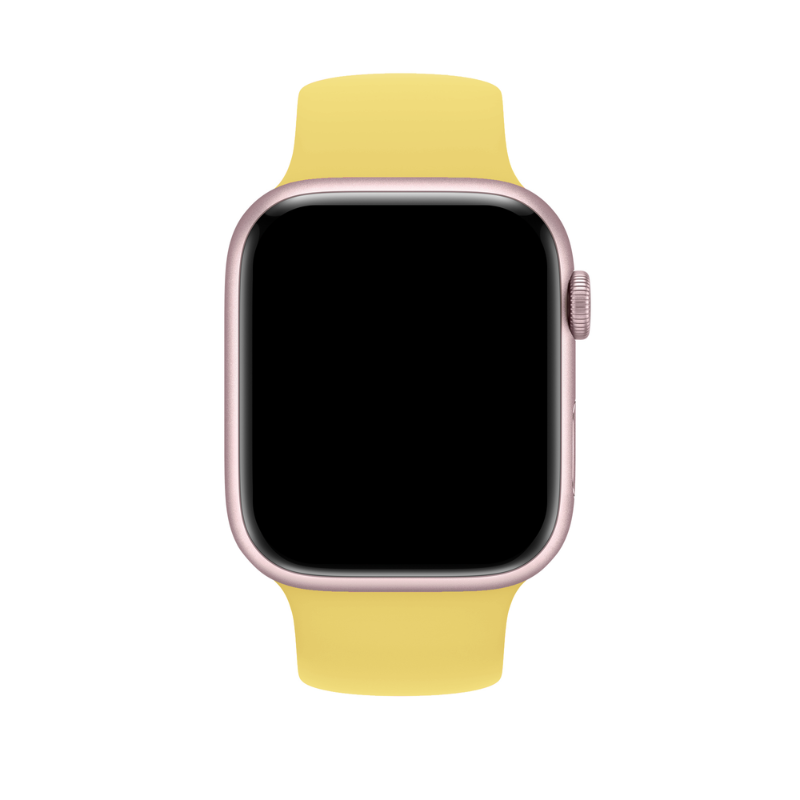 Yellow Silicone Solo Loop for Apple Watch Front View