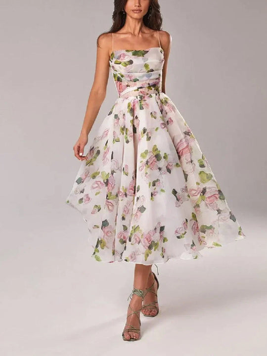 Strapless Structured Midi Dress with Sculpted Bodice