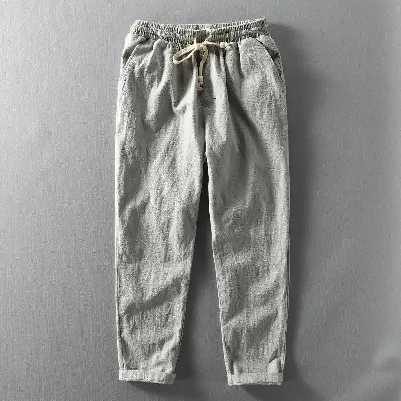 Toby Men’s 100% Linen Summer Trousers – Lightweight Smart-Casual Pants