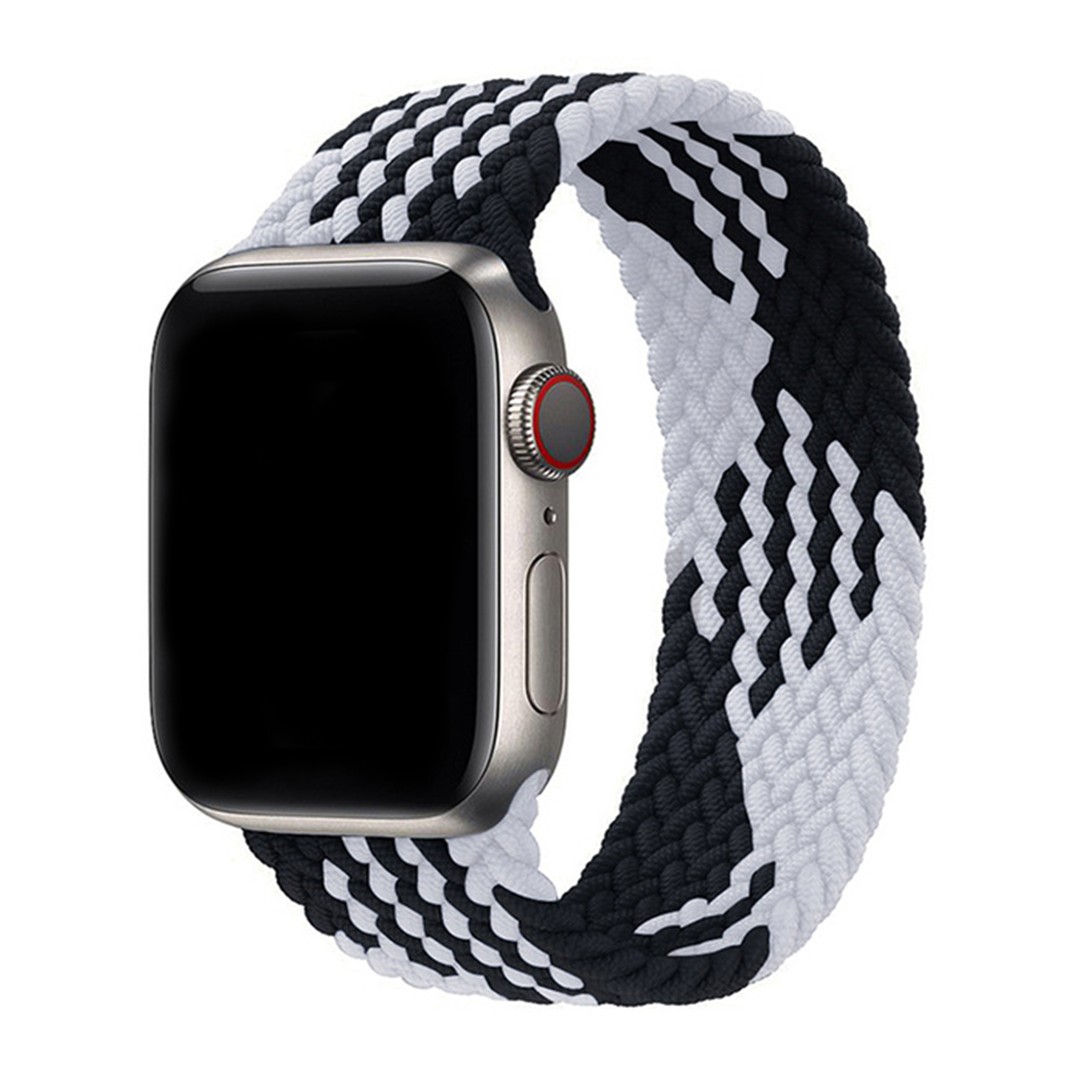 Black & White Twist Braided Solo Loop for Apple Watch