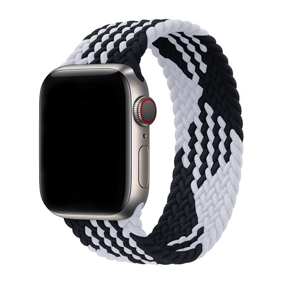 Black & White Twist Braided Solo Loop Apple Watch Straps