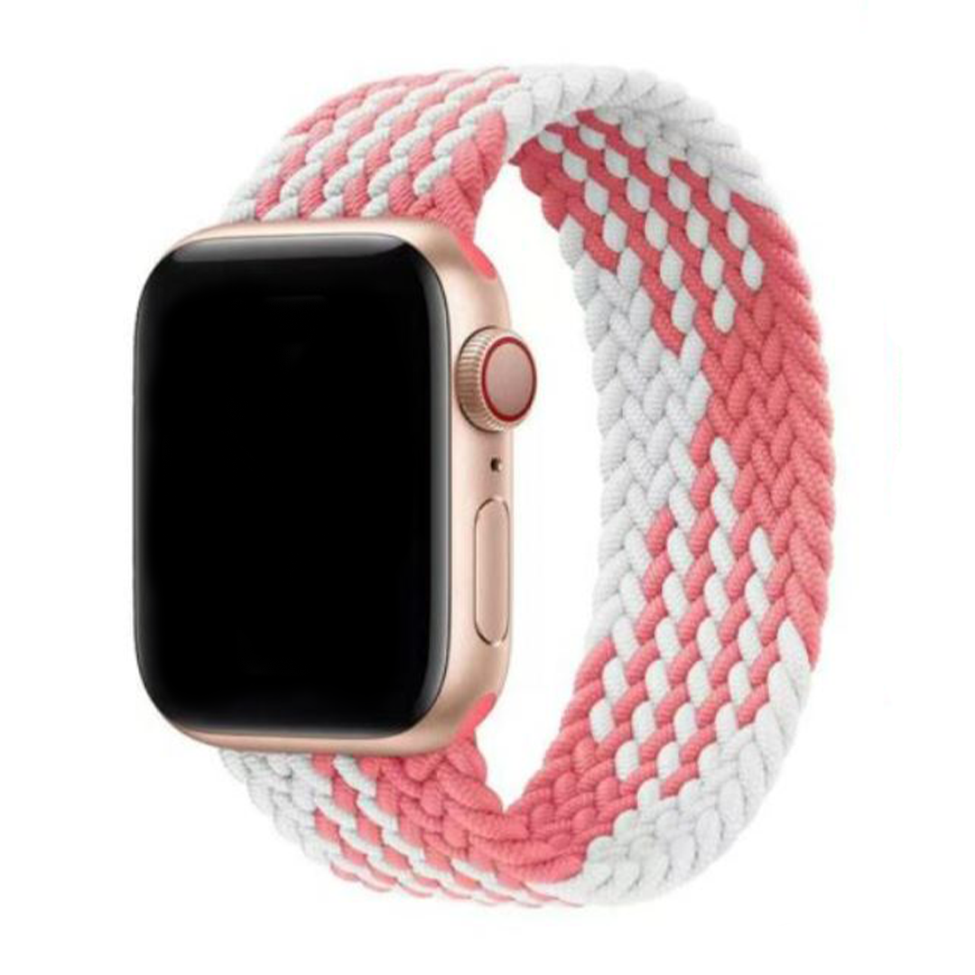 Pink & White Twist Braided Solo Loop for Apple Watch