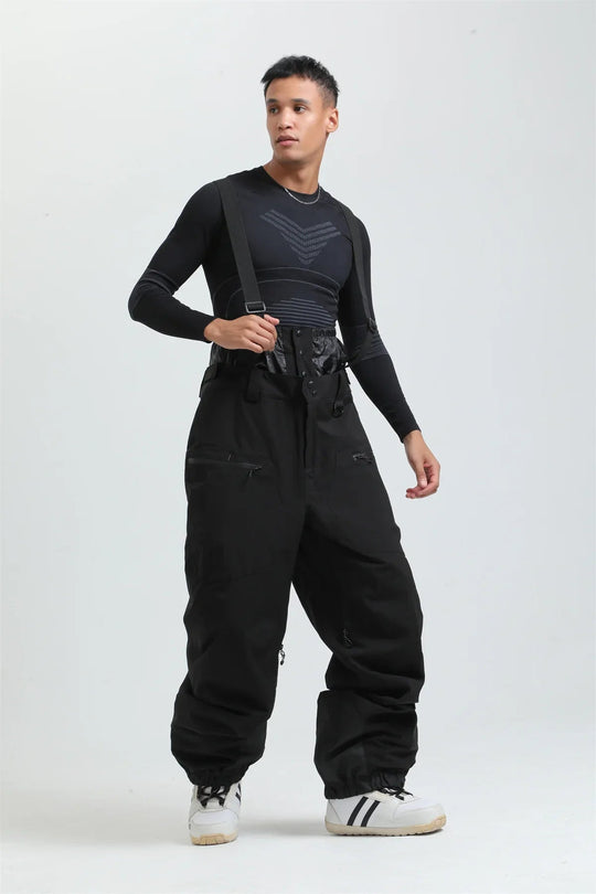 Unisex -40°C Ski Bib Pants – Waterproof Windproof Trousers with Braces