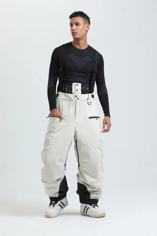 Unisex -40°C Ski Bib Pants – Waterproof Windproof Trousers with Braces