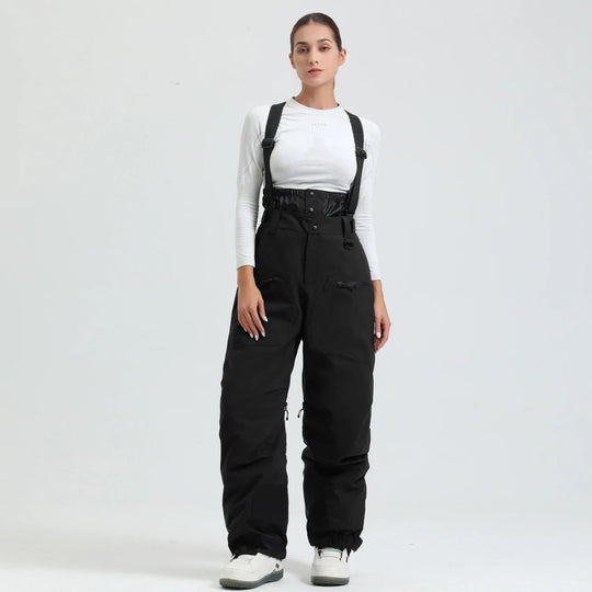 Unisex -40°C Ski Bib Pants – Waterproof Windproof Trousers with Braces