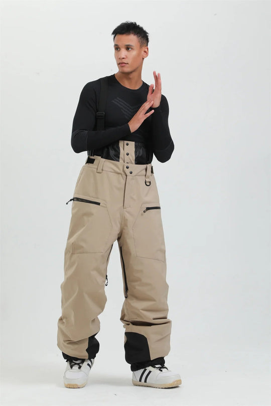 Unisex -40°C Ski Bib Pants – Waterproof Windproof Trousers with Braces
