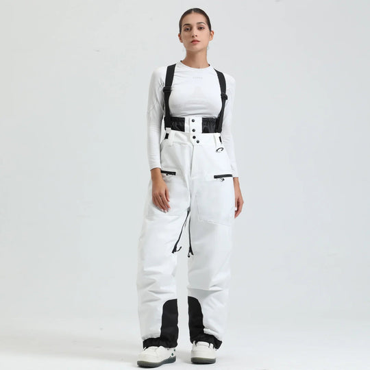 Unisex -40°C Ski Bib Pants – Waterproof Windproof Trousers with Braces