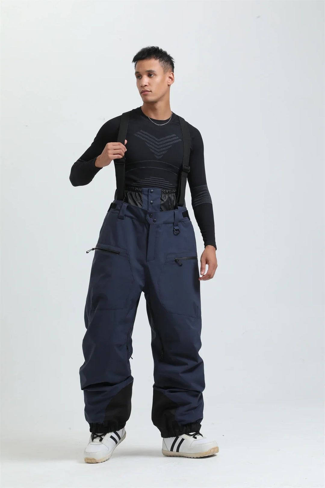 Unisex -40°C Ski Bib Pants – Waterproof Windproof Trousers with Braces
