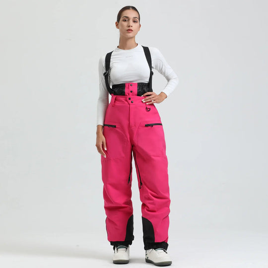 Unisex -40°C Ski Bib Pants – Waterproof Windproof Trousers with Braces