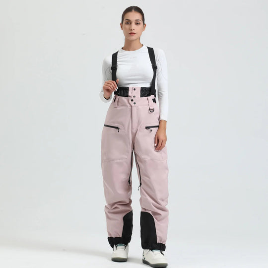 Unisex -40°C Ski Bib Pants – Waterproof Windproof Trousers with Braces