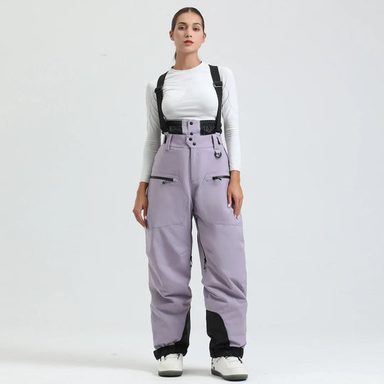Unisex -40°C Ski Bib Pants – Waterproof Windproof Trousers with Braces