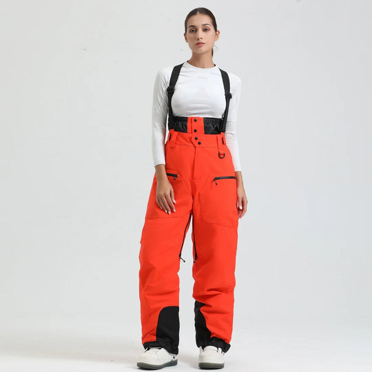 Unisex -40°C Ski Bib Pants – Waterproof Windproof Trousers with Braces
