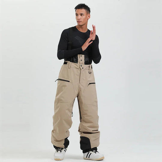 Unisex -40°C Ski Bib Pants – Waterproof Windproof Trousers with Braces