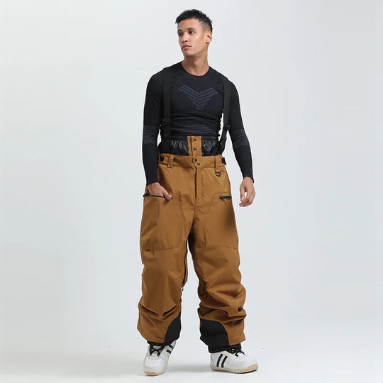 Unisex -40°C Ski Bib Pants – Waterproof Windproof Trousers with Braces