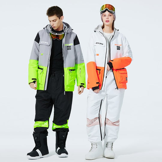 Unisex Insulated Ski Suit – Two-Piece Breathable Jacket and Snow Trousers