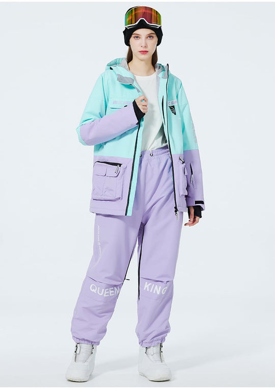 Unisex Insulated Ski Suit – Two-Piece Breathable Jacket and Snow Trousers