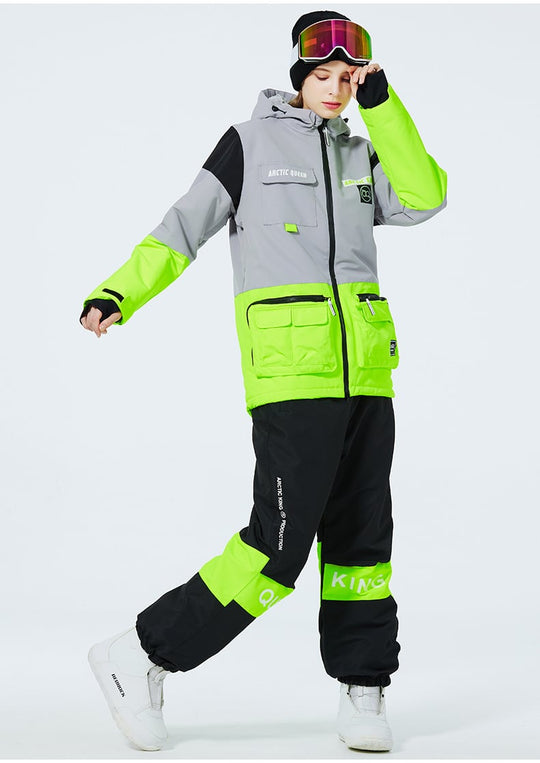 Unisex Insulated Ski Suit – Two-Piece Breathable Jacket and Snow Trousers